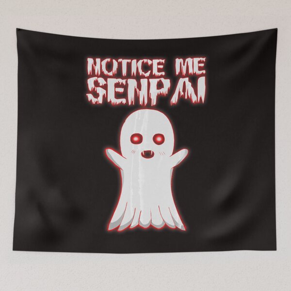 Aperçu de l'œuvre Remarquez-moi Senpai Funny Cute Anime Ghost Halloween Chemises Jeu de mots créée et vendue par HaydenLee162397.