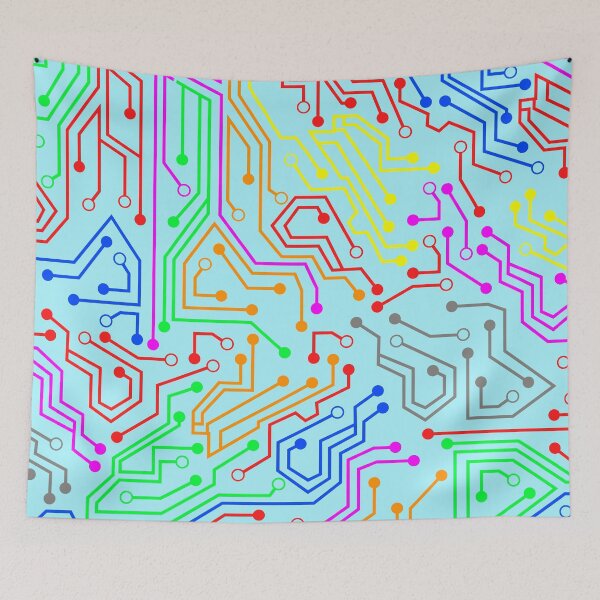Item preview, Colorful PCB circuit trace lines designed and sold by EngineersArt.