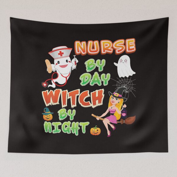 Item preview, Nurse By Day Witch Night Crew Halloween Ghost Pumpkin Horor . designed and sold by HaydenLee162397.