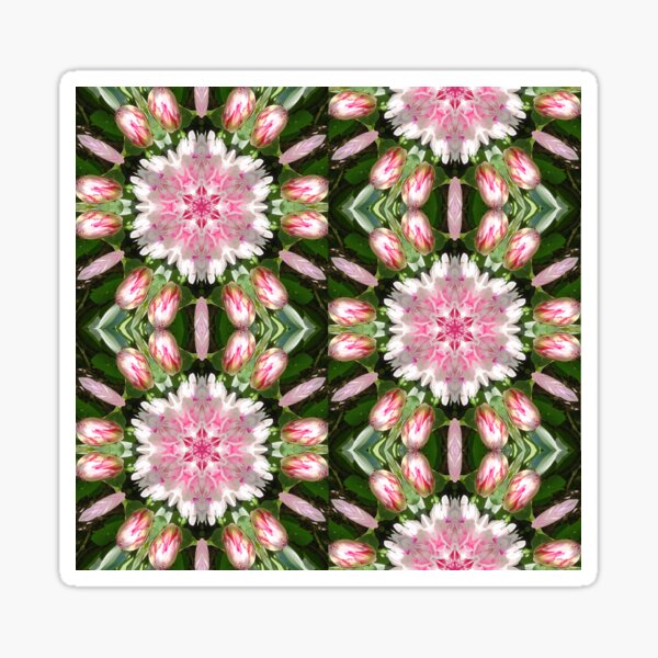 pink and green flower power Sticker