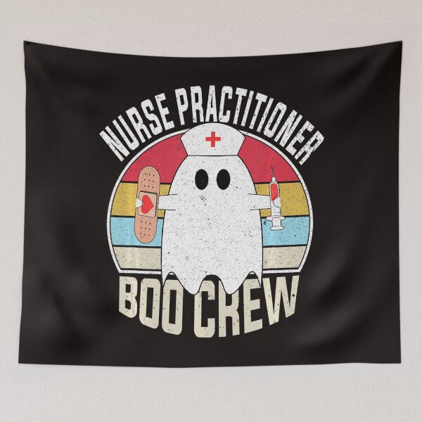 Aperçu de l'œuvre Infirmière praticienne Boo Crew Ghost Funny Nursing Halloween. créée et vendue par HaydenLee162397.