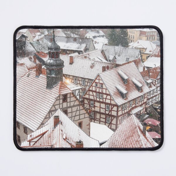 Snowy Old Framework Town in Germany Mouse Pad