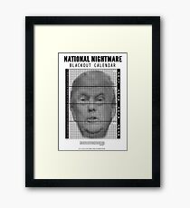 Donald Trump Four Year Blackout Calendar Framed Print