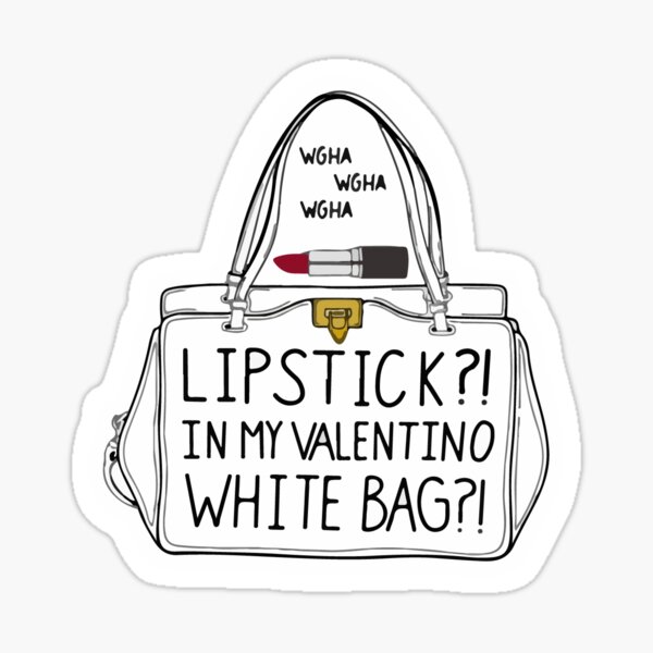 Festival Solskoldning Alaska Lipstick in my valentino white bag wgha wgha wgha Vine Sticker" Sticker for  Sale by othmanekaz | Redbubble