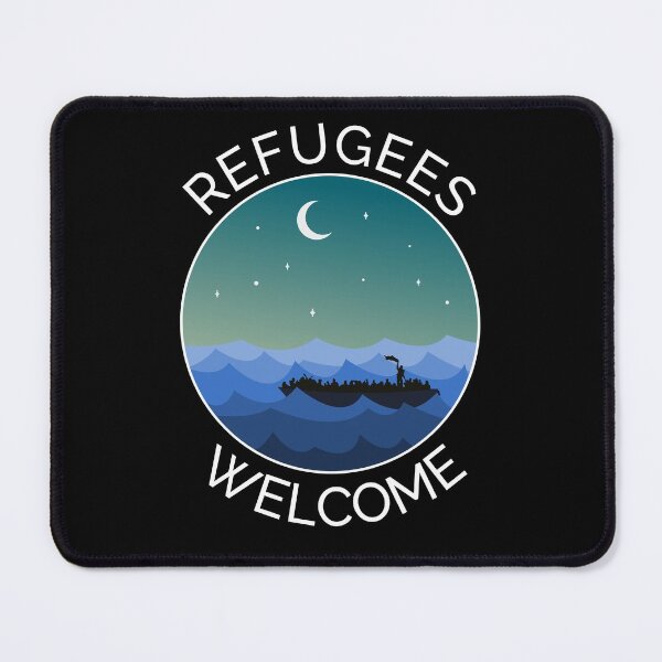 Item preview, Refugees Welcome Boat Sea Rescue Peace Justice designed and sold by CreatDifference.