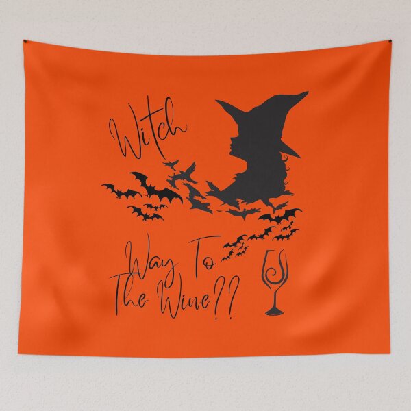 Item preview, Witch Way To The Wine Orange and Black T Shirt  designed and sold by urbanattitudeco.