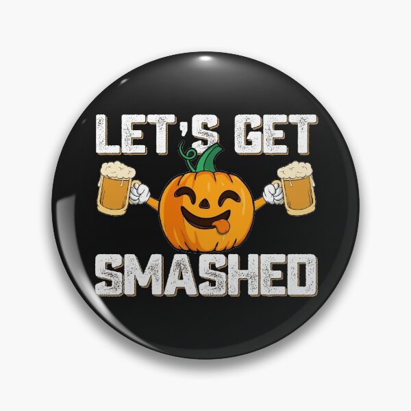 Item preview, Lets Get Smashed Halloween Drunk Pumpkin with Beer Mugs Humor Quote designed and sold by alenaz.