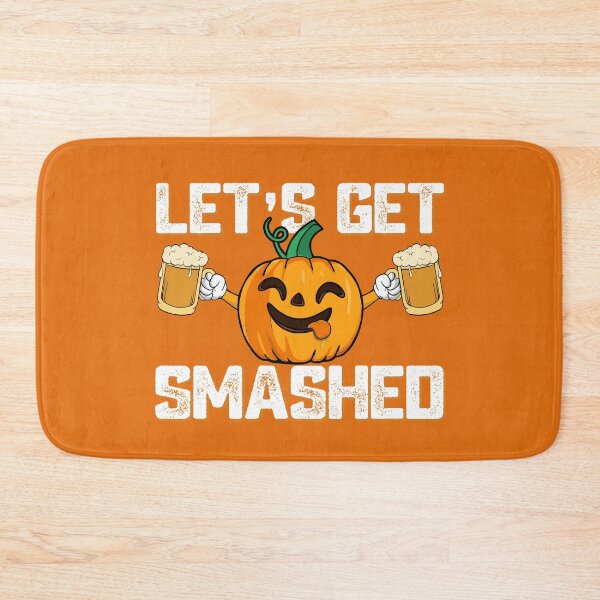 Item preview, Lets Get Smashed Halloween Drunk Pumpkin with Beer Mugs Humor Quote designed and sold by alenaz.