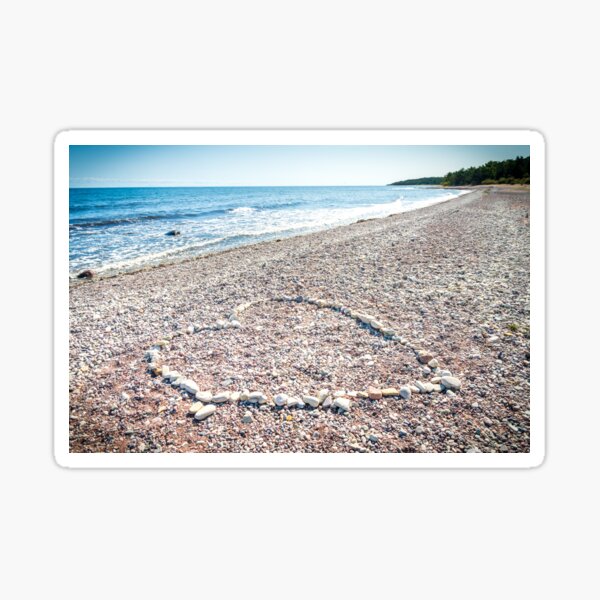 Heart on a Beach Sticker