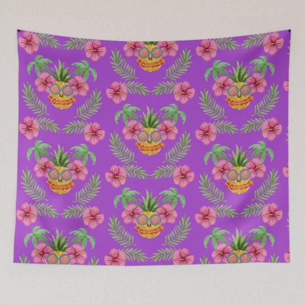 Item preview, Pink flowers, illustration, pineapple interior design services glass, cool pineapple villain, flower arrangement, food, people, print, red, yellow. designed and sold by Senior-Kuzmin.