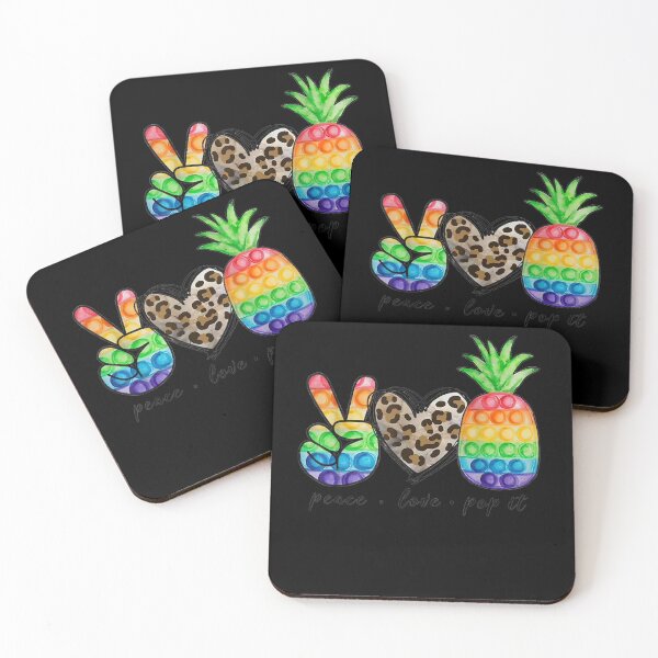 Item preview, Peace Love Pop It Pineapple Trendy Sensory Fidget Toy designed and sold by KajaSzulc.