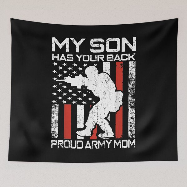Item preview, My Son Has Your Back Proud Army Mom Distressed American Flag designed and sold by lindaxse.