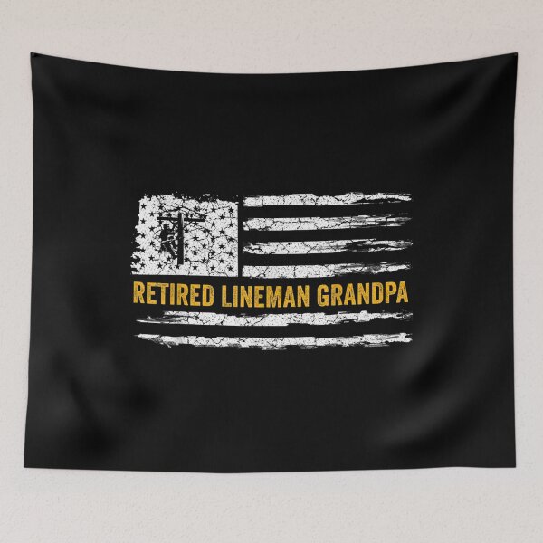 Item preview, Vintage American Flag Retired Electric Cable Lineman Grandpa designed and sold by cysandy.