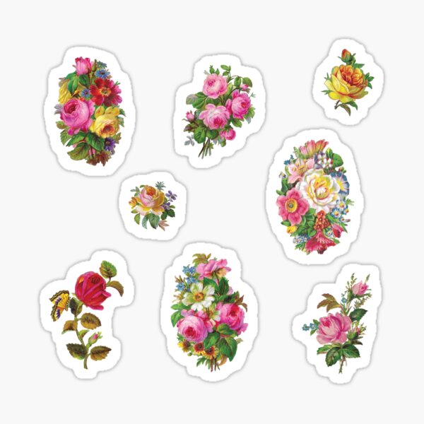 Vintage Roses - Victorian Scraps, Flower Stickers, Beautiful