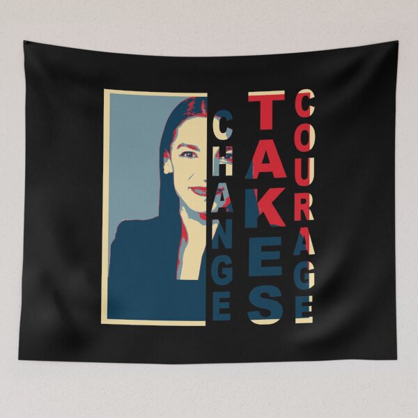 Aperçu de l'œuvre Le changement prend du courage - Alexandria Ocasio-Cortez AOC créée et vendue par ThereseKutch.