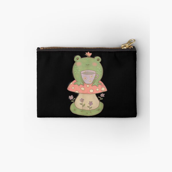 Item preview, Pale Green Frog On Mushroom With Tea Cup designed and sold by lindaxse.