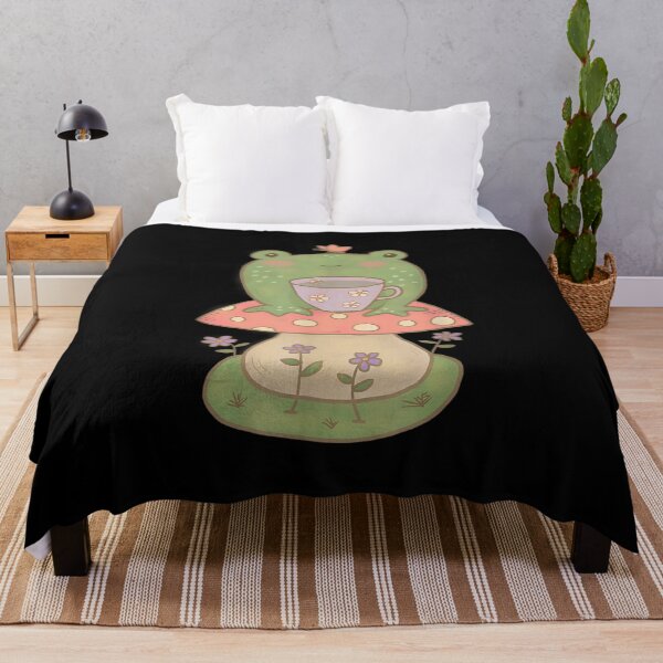 Item preview, Pale Green Frog On Mushroom With Tea Cup designed and sold by lindaxse.
