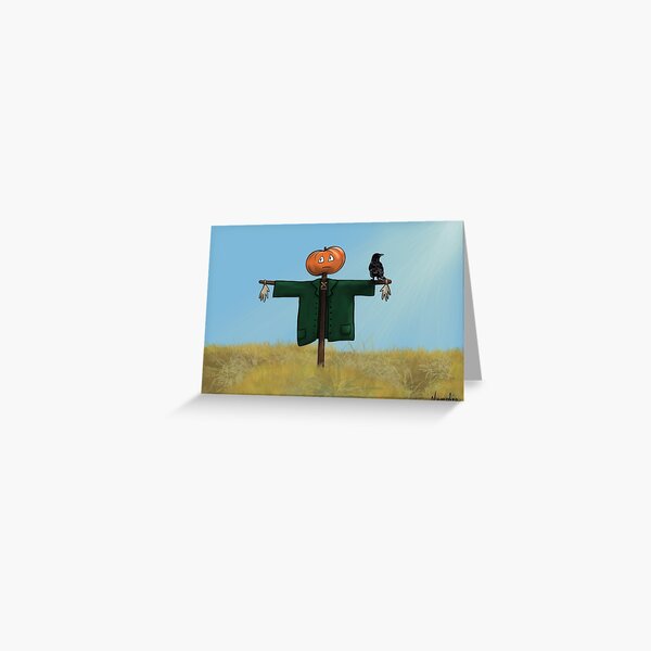 The scarecrow and the crow Greeting Card