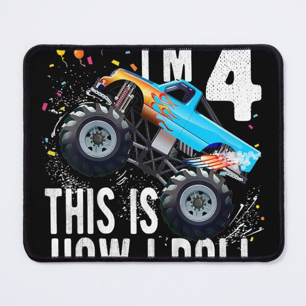 Item preview, Kids 4 Year Old 4th Birthday Boy Monster Truck Car designed and sold by JasonNathaya.