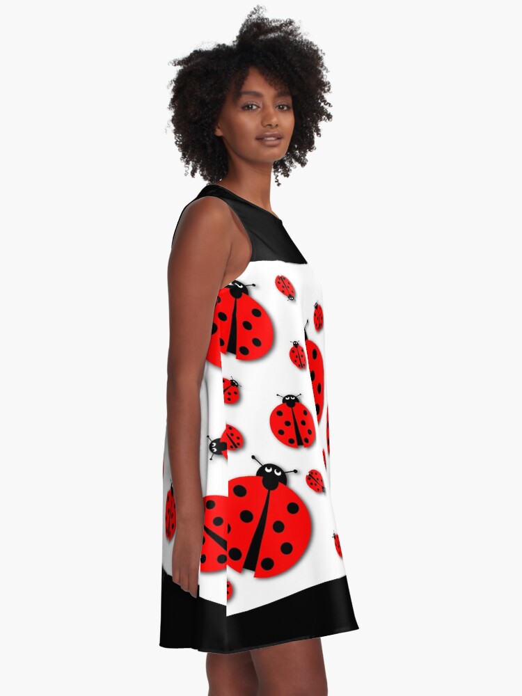 Alternate view of Many Ladybugs Shadows A-Line Dress