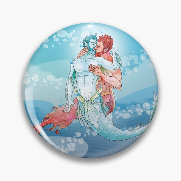 Item preview, Kissing mermen designed and sold by gaycomic.
