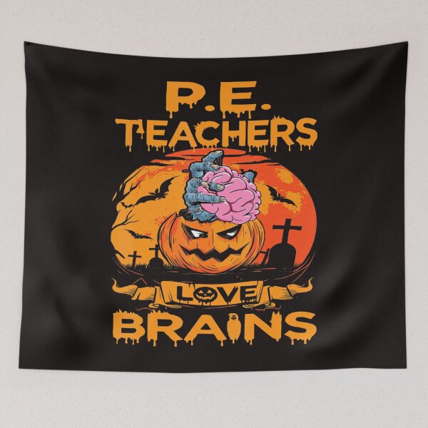 Item preview, P.E. Teachers Love Brains Funny Halloween Teacher . designed and sold by HaydenLee162397.