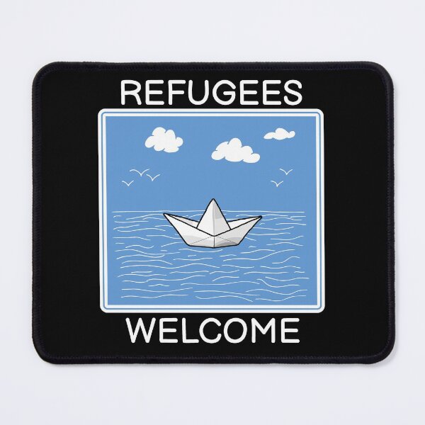 Item preview, Refugees Welcome Refugee Boat Protest Gift designed and sold by CreatDifference.