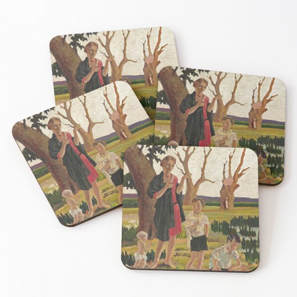 Item preview, A Mother and Three Children in a Landscape Harold C. Harvey (1874–1941) designed and sold by Vintage Designs +.