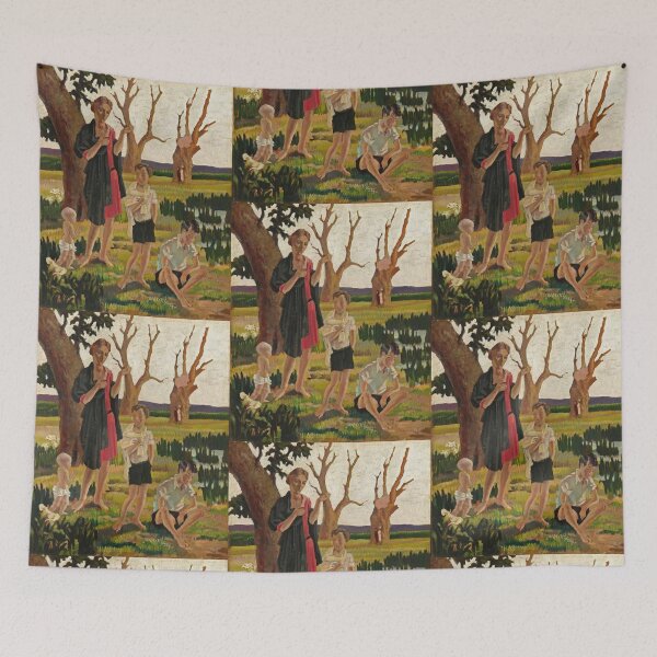 Item preview, A Mother and Three Children in a Landscape Harold C. Harvey (1874–1941) designed and sold by Vintage Designs +.