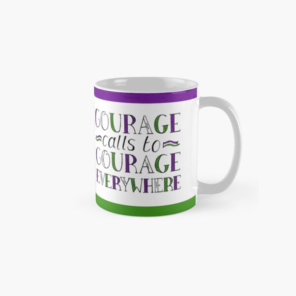 Item preview, Suffragette Quote "Courage Calls to Courage Everywhere" on suffragette flag colours  designed and sold by Maddy Bennett.