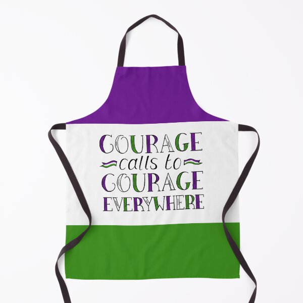Item preview, Suffragette Quote "Courage Calls to Courage Everywhere" on suffragette flag colours designed and sold by Maddy Bennett.