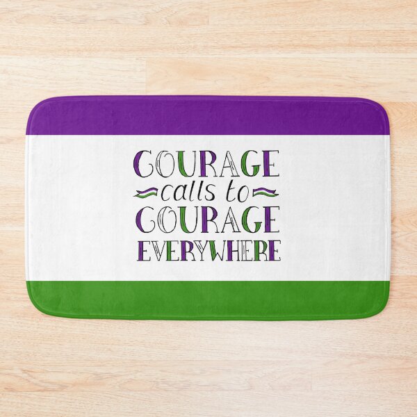 Item preview, Suffragette Quote "Courage Calls to Courage Everywhere" on suffragette flag colours  designed and sold by Maddy Bennett.