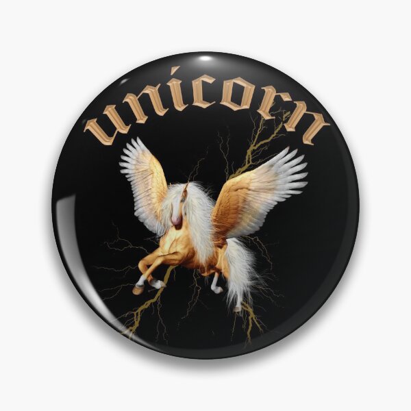 Item preview, Cute Golden Unicorn for girls with yellow Golden Thunder on the Background designed and sold by koreatvtea.