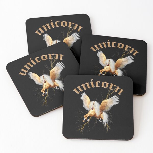 Item preview, Cute Golden Unicorn for girls with yellow Golden Thunder on the Background designed and sold by koreatvtea.