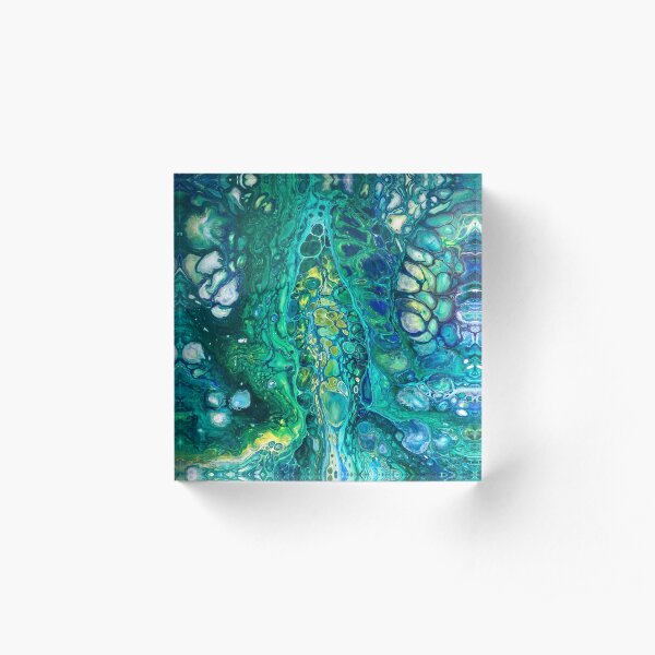 Fluid Art/Acrylic Pour, Abstract Art- Breakthrough Acrylic Block
