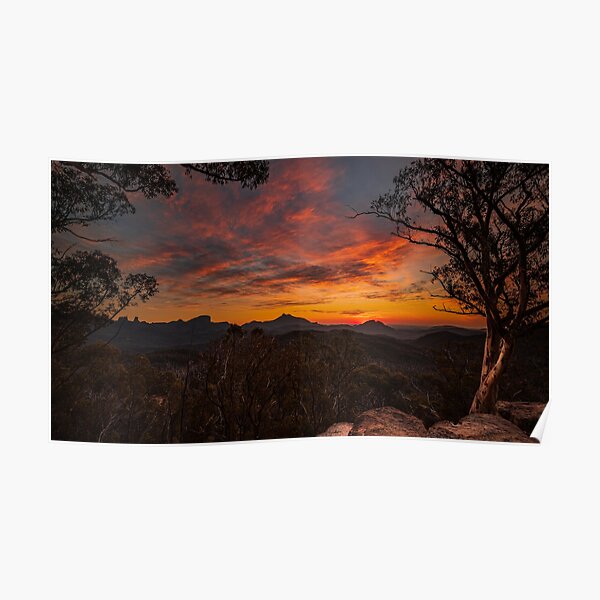 Sunset at the Warrumbungle National Park, NSW Australia Poster