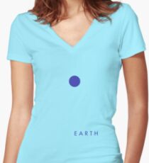 Planet: Earth Women's Fitted V-Neck T-Shirt