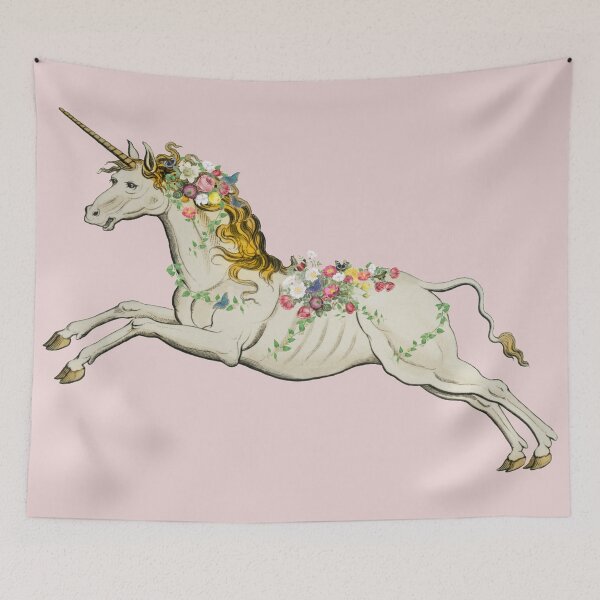 Item preview, Cute White Unicorn With Vintage Flowers And Butterflies designed and sold by TrulyEpoque.