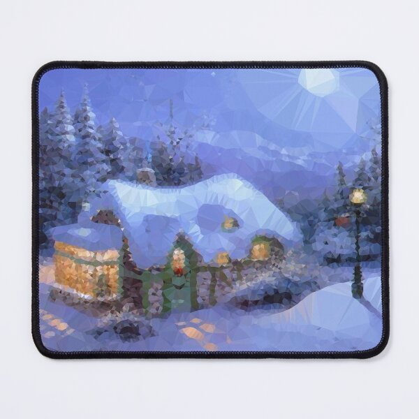 Item preview, Christmas Cottage Snow Moon Lamp Forest designed and sold by Vicky Brago-Mitchell®.