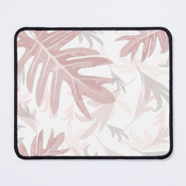 Item preview, Trio palm leaves Pink Palepink White winter tropical pattern decor , RedBubble designed and sold by PrintedDreams.