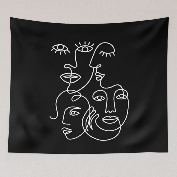 Item preview, 4 Ethnic Women One Line Art Drawing designed and sold by SoccaTamam.