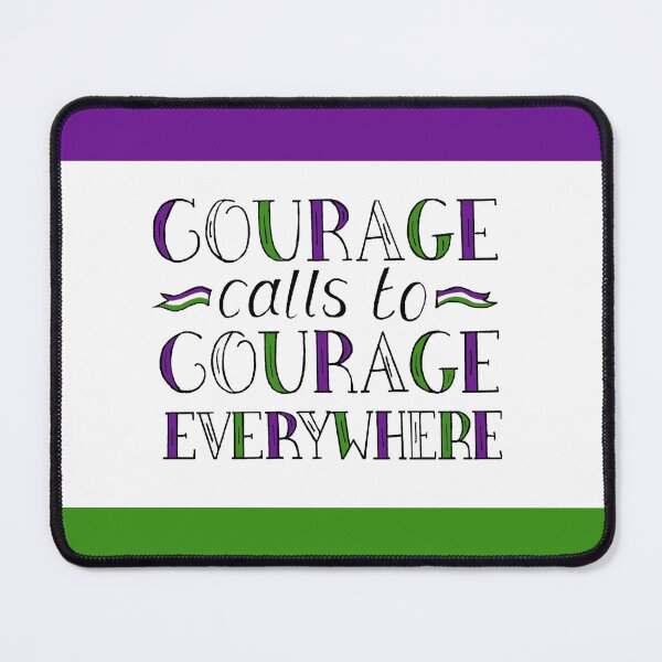 Item preview, Suffragette Quote "Courage Calls to Courage Everywhere" on suffragette flag colours  designed and sold by Maddy Bennett.