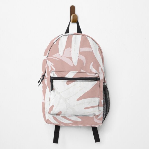 Item preview, Trio palm leaves White on Pink Palepink winter tropical pattern decor , RedBubble designed and sold by PrintedDreams.