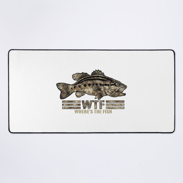 Funny Camo Bass Fishing product WTF Where's The Fish print Kids T