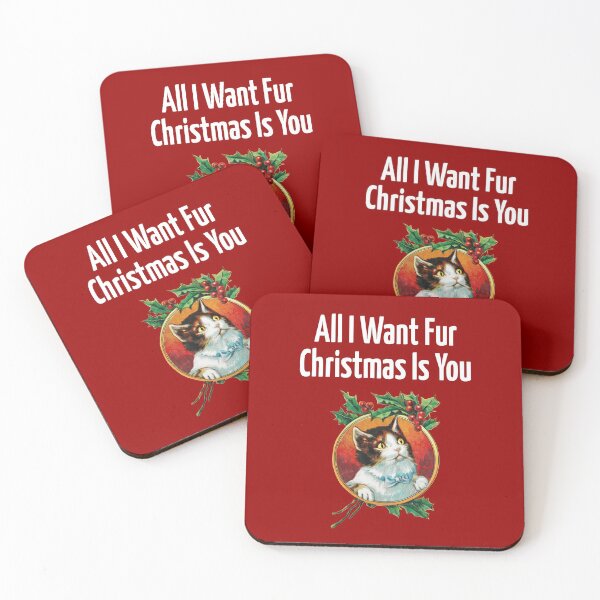 Item preview, All I Want Fur Christmas Is You Funny Cat Christmas Pun designed and sold by happinestSHOP.