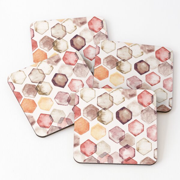 Item preview, Autumn Bokeh - Watercolour Hexagons designed and sold by Tangerine-Tane.