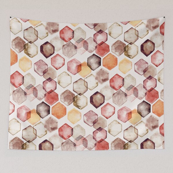 Item preview, Autumn Bokeh - Watercolour Hexagons designed and sold by Tangerine-Tane.
