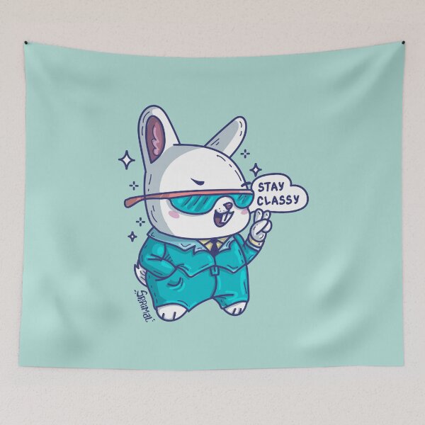 Item preview, Kawaii Cute Rabbit in a suit saying "Stay Classy" designed and sold by SPIRIMAL.