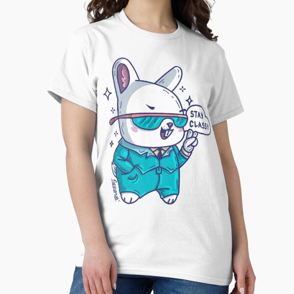 Kawaii Cute Rabbit in a suit saying "Stay Classy" Classic T-Shirt