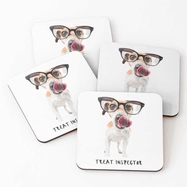 Item preview, Treat inspector. Funny Jack Russell terrier in oversized reading glasses, licking lips. designed and sold by JellyBeenzz.